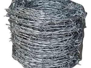 Barbed wire made of mild steel.